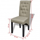 Krzesła do jadalni tapicerowane tkaniną beżowe, 2 szt.