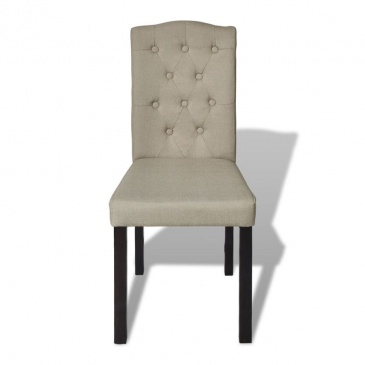 Krzesła do jadalni tapicerowane tkaniną beżowe 2 szt.