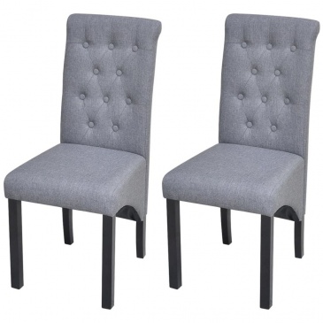 Krzesła do jadalni tapicerowane tkaniną ciemnoszare 2 szt.