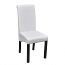 Krzesła do jadalni ze sztucznej skóry 2 szt. białe