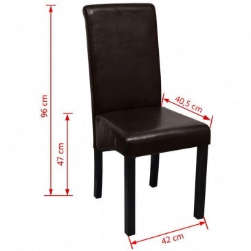 Krzesła do jadalni ze sztucznej skóry 2 szt. brązowe