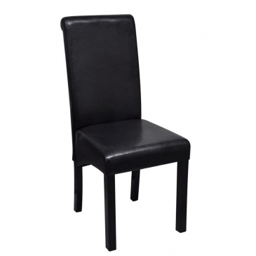Krzesła do jadalni ze sztucznej skóry 2 szt. czarne