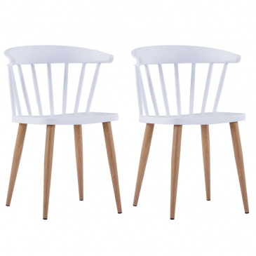 Krzesła do kuchni 2 szt. białe plastik