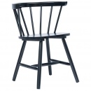 Krzesła jadalniane, 2 szt., czarne, lite drewno kauczukowca