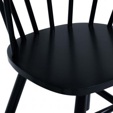 Krzesła jadalniane, 2 szt., czarne, lite drewno kauczukowca