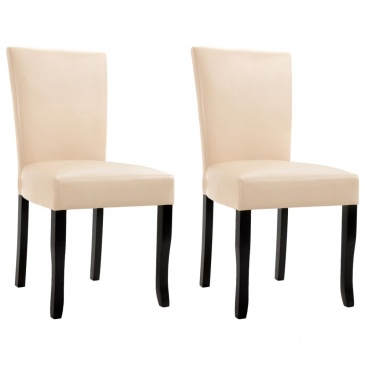 Krzesła do jadalni 2 szt. kremowe sztuczna skóra