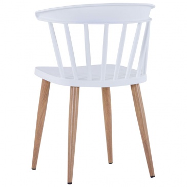 Krzesła do kuchni 4 szt. białe plastik i stal