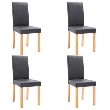 Krzesła do jadalni 4 szt. szare sztuczna skóra