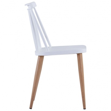 Krzesła do kuchni 6 szt. białe plastik