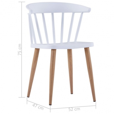 Krzesła do kuchni 6 szt. białe plastik i stal