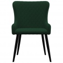 Krzesła jadalniane, 6 szt., zielone, aksamitne