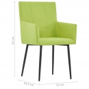 Krzesła do salonu z podłokietnikami 2 szt. zielone tkanina