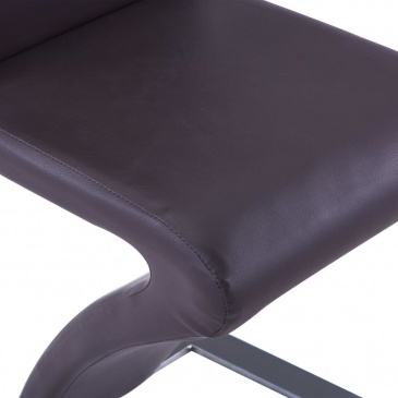 Krzesła konferencyjne o zygzakowatej formie 2 szt. brązowe sztuczna skóra