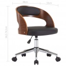 Krzesła obrotowe, 2 szt., czarne, gięte drewno i sztuczna skóra