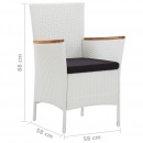 Krzesła ogrodowe, 2 szt., białe, polirattan