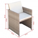 Krzesła ogrodowe z poduszkami, 2 szt., polirattan, beżowe