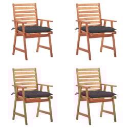 Krzesła ogrodowe z poduszkami, 4 szt., lite drewno akacjowe
