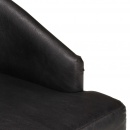 Krzesła stołowe, 2 szt., czarne, naturalna kozia skóra