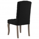 Krzesła stołowe, 2 szt., czarne, stylizowane na lniane, tkanina