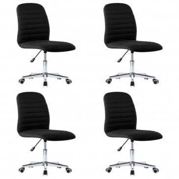 Krzesła stołowe, 4 szt., czarne, tapicerowane tkaniną