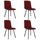 Krzesła do kuchni 4 szt. czerwone aksamitne