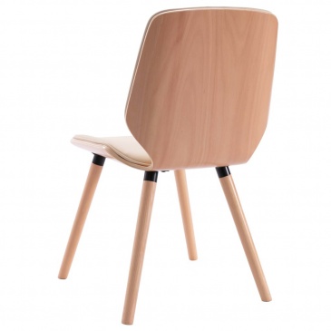 Krzesła stołowe, 4 szt., kremowe, sztuczna skóra