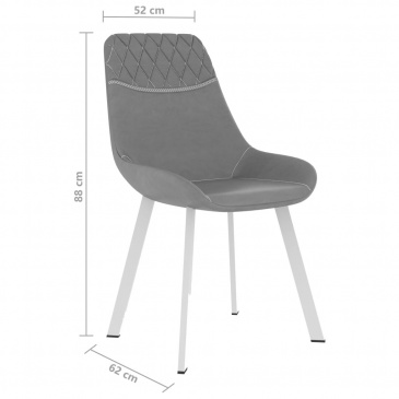 Krzesła stołowe, 6 szt., jasnoszare, sztuczna skóra