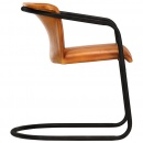 Krzesła stołowe, 6 szt., kolor tan, naturalna skóra