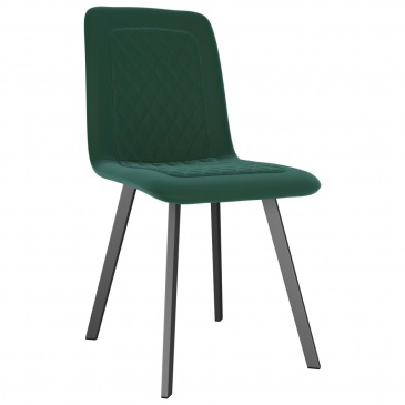 Krzesła stołowe, 6 szt., zielone, aksamitne