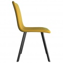 Krzesła stołowe, 6 szt., żółte, aksamitne