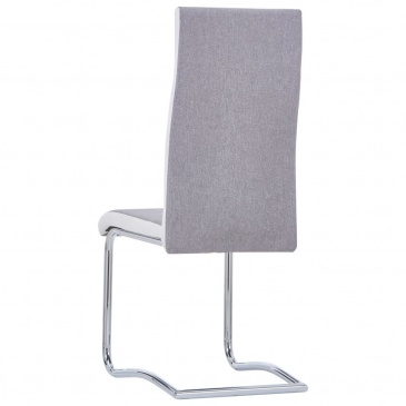 Krzesła stołowe, wspornikowe, 2 szt., jasnoszare, tkanina