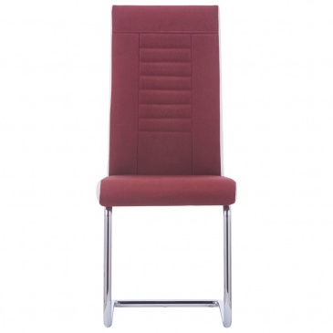 Krzesła stołowe, wspornikowe, 4 szt., czerwone wino, tkanina