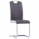 Krzesła stołowe, wspornikowe, 4 szt., szare, sztuczna skóra