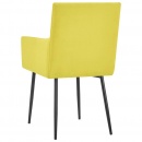 Krzesła do salonu z podłokietnikami 4 szt. żółte obite tkaniną