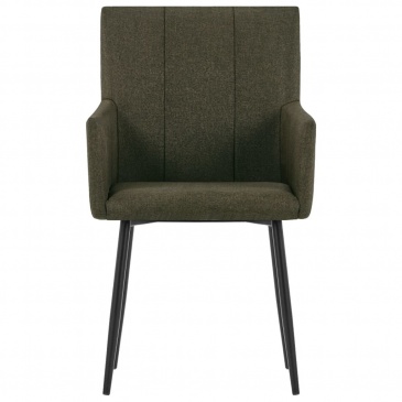 Krzesła do salonu z podłokietnikami 6 szt. brązowe tkanina