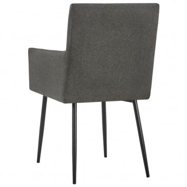 Krzesła do salonu z podłokietnikami 6 szt. taupe tkanina