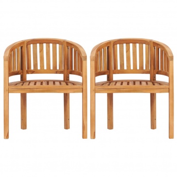 Krzesła w kształcie banana, 2 szt., lite drewno tekowe