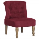 Krzesła w stylu francuskim 2 szt. czerwone wino tkanina