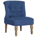 Krzesła w stylu francuskim 2 szt. niebieskie materiałowe
