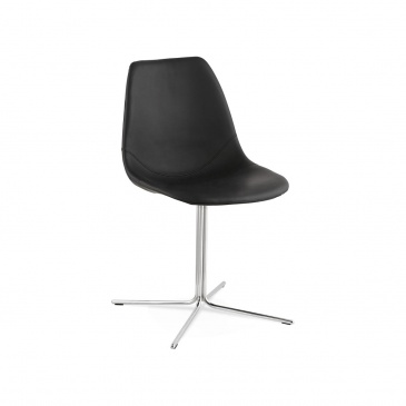 Krzesło skórzane Bedford Kokoon Design czarne-chrom