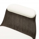 Krzesło biurowe, białe, gięte drewno i sztuczna skóra