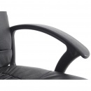 Fotel biurowy czarny skóra ekologiczna funkcja masażu Bianchi
