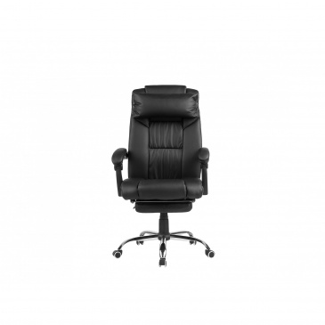 Fotel biurowy skóra ekologiczna czarne LUXURY