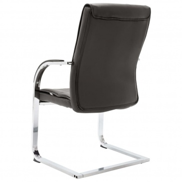 Krzesło biurowe, wspornikowe, szare, sztuczna skóra