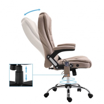 Fotel biurowy z masażem taupe