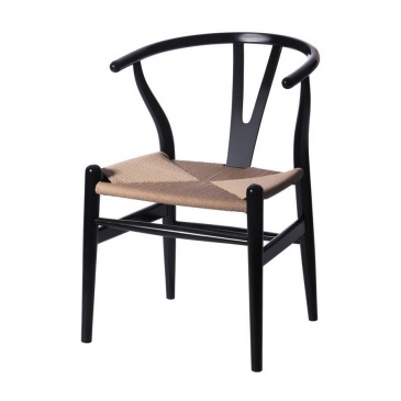 Krzesło BONBON czarno naturalne rattanowo jesionowe