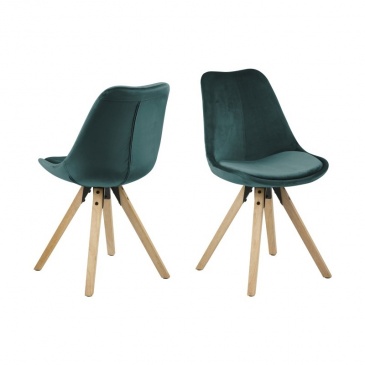 Krzesło Dima VIC Actona zielone-drewno kauczukowe