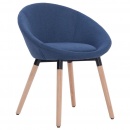 Krzesło do salonu niebieskie tapicerowane tkaniną