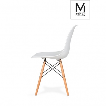 Krzesło DSW Modesto Design białe-podstawa bukowa