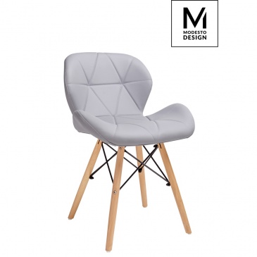 Krzesło Klipp Modesto Design szare-drewno bukowe
